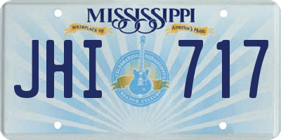 MS license plate JHI717