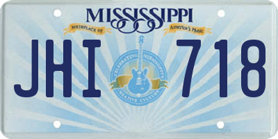 MS license plate JHI718