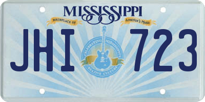 MS license plate JHI723