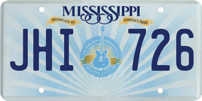 MS license plate JHI726