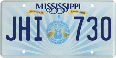 MS license plate JHI730
