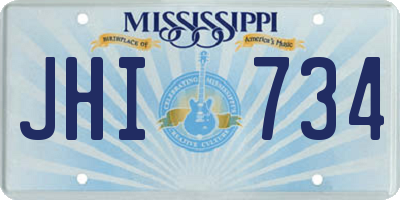 MS license plate JHI734