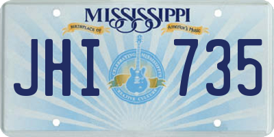 MS license plate JHI735