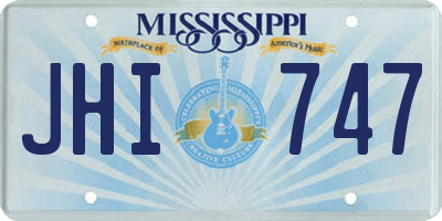 MS license plate JHI747