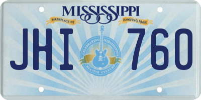 MS license plate JHI760