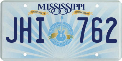 MS license plate JHI762