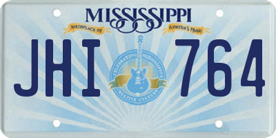 MS license plate JHI764
