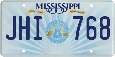MS license plate JHI768