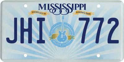 MS license plate JHI772