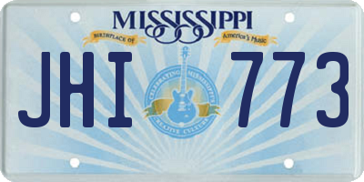 MS license plate JHI773