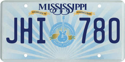 MS license plate JHI780
