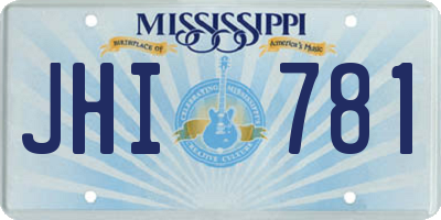 MS license plate JHI781