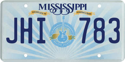 MS license plate JHI783