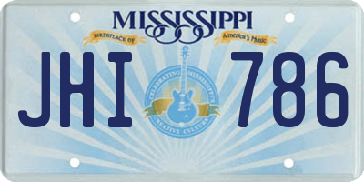 MS license plate JHI786