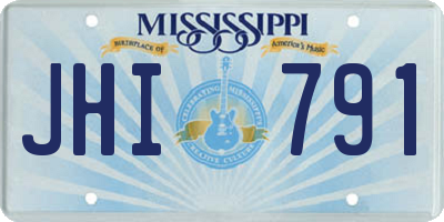 MS license plate JHI791
