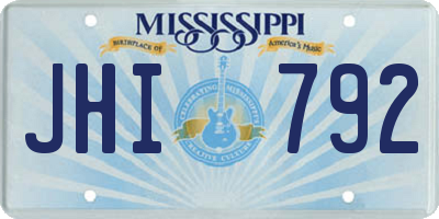 MS license plate JHI792