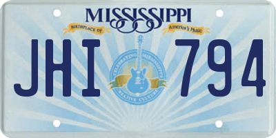 MS license plate JHI794