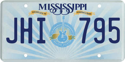 MS license plate JHI795