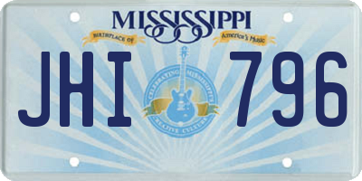 MS license plate JHI796
