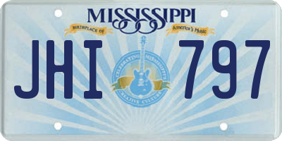 MS license plate JHI797