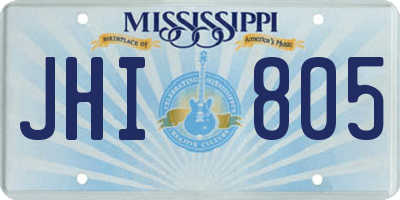MS license plate JHI805
