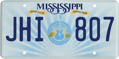 MS license plate JHI807
