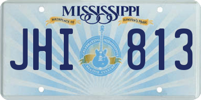 MS license plate JHI813