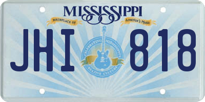 MS license plate JHI818