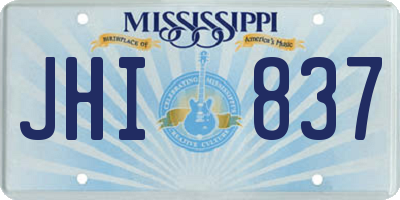MS license plate JHI837