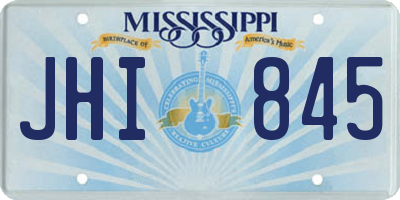 MS license plate JHI845
