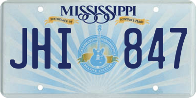 MS license plate JHI847