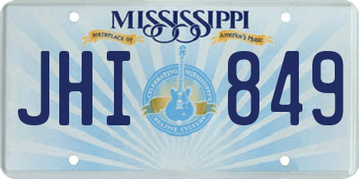 MS license plate JHI849