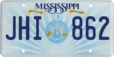 MS license plate JHI862