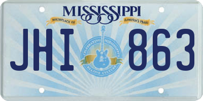 MS license plate JHI863