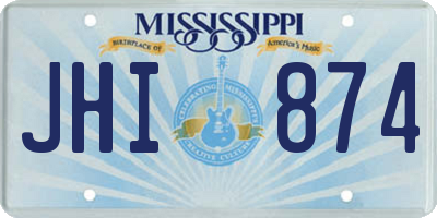 MS license plate JHI874