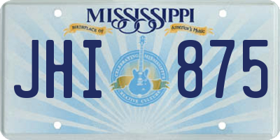 MS license plate JHI875