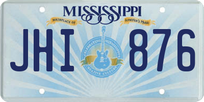 MS license plate JHI876