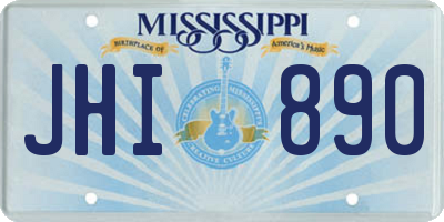 MS license plate JHI890