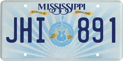 MS license plate JHI891