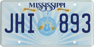 MS license plate JHI893