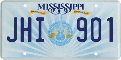 MS license plate JHI901