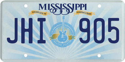 MS license plate JHI905