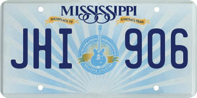 MS license plate JHI906
