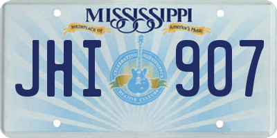 MS license plate JHI907