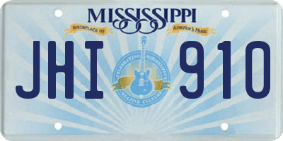 MS license plate JHI910