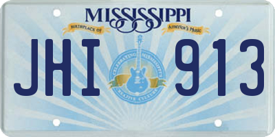 MS license plate JHI913