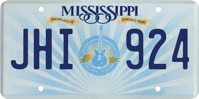 MS license plate JHI924