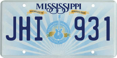 MS license plate JHI931