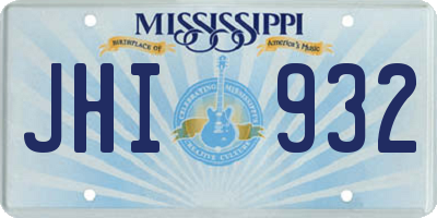 MS license plate JHI932