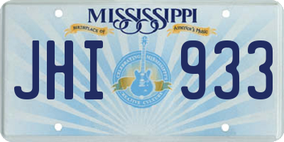 MS license plate JHI933